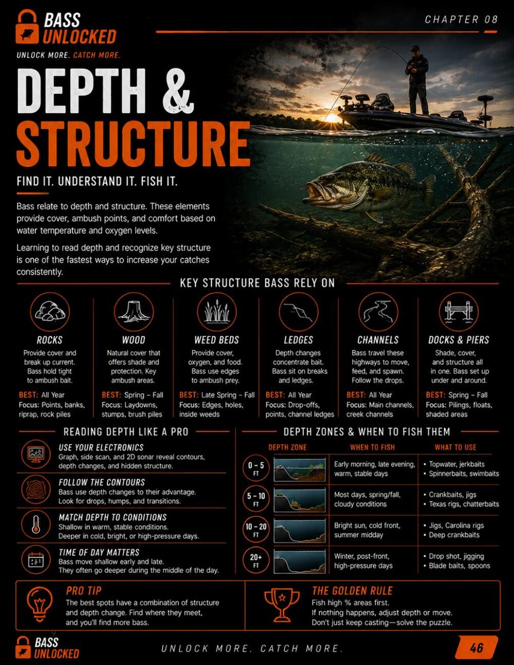 Sample page from the Bass Unlocked guide — Depth & Structure